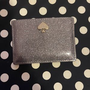 Silver Glitter Kate Spade Card Wallet✨